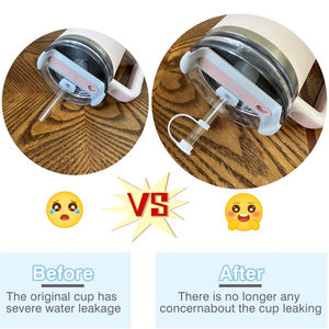 Silikon-Trink geschirr Zubehör Spill Stopper Set Kompatibel mit Stanley Cup 40oz 30oz Stroh deckel Kappe Quadratischer Lecks topper Deckel <span class=keywords><strong>Pl</strong></span> - Product Image 4