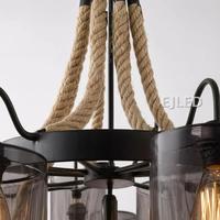 Luminaire suspendu en corde de chanvre, lustre moderne nordique pour salon, chambre, café, restaurant, modèle RP0196