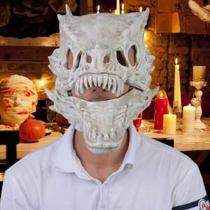 Nicro originale fabbrica <span class=keywords><strong>Horror</strong></span> testa di dinosauro bianco forma di scheletro di alta qualità realistico Halloween copricapo in lattice <span class=keywords><strong>maschera</strong></span> - Product Image 5