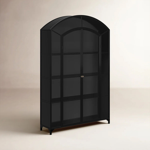 <span class=keywords><strong>Vitrine</strong></span> de rangement personnalisée, imperméable, écologique, en bois, avec étagères, cadre en fer, porte en verre, <span class=keywords><strong>collection</strong></span>, bureau, magasin - Product Image 2