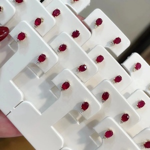 Tùy Chỉnh 18K Tự Nhiên <span class=keywords><strong>Ruby</strong></span> Stud Earrings Ear Studs Earrings Đối Với Phụ Nữ - Product Image 3