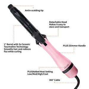 Etiqueta privada 3 en 1 profesional iónico intercambiable un paso aire caliente rizos voluminizador secador de pelo cepillo - Product Image 4