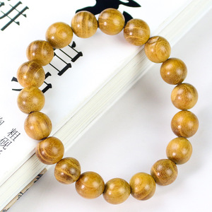 Yellow Sandalwood Wooden Beads <b>Bracelet</b> 10mm 19 Beads Unisex Everyday Wear Cultural Collectible Jewelry - Product Image 3