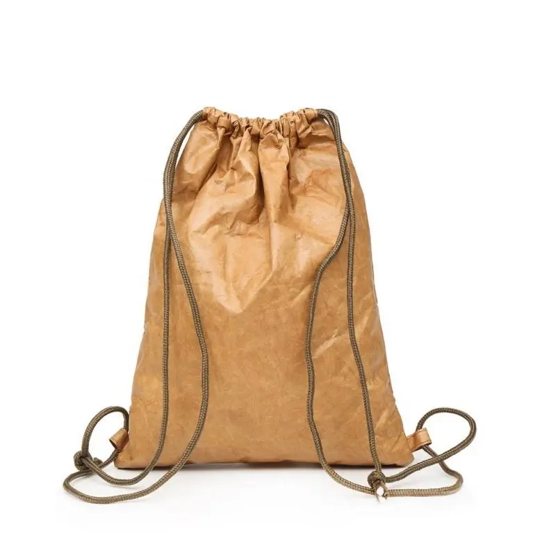 Custom Tyvek Paper Material Gym and Travel Waterproof Drawstring Backpack Bag For Men