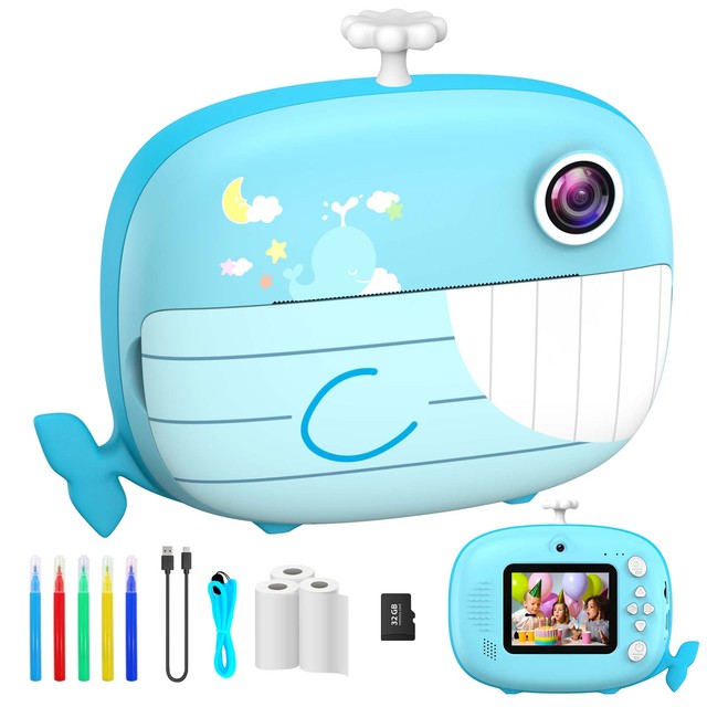 Digital Print Camera for Kids With 2.4 Inch LCD Toy Selfie Camera for Children Instant Print Camera for Girls Boys