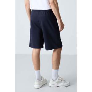 Shorts pour hommes en coton bleu marine, épais, doux, texturés, coupe standard, basiques - 81277 - Bleu marine - Product Image 5