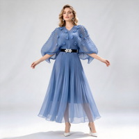 Abito da Gala Plissettato di Lusso, Spedizione in 7 Giorni, Romantico Abito Trasparente in Organza, Elegante Abbigliamento per Ospiti di Matrimonio, Boutique