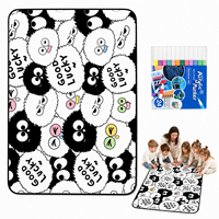 Nouvelle Couverture à Colorier DIY Chat Mignon Préféré, Couverture à Colorier Chat Noir avec Marqueurs pour Activité Créative Familiale à Domicile, Cadeau