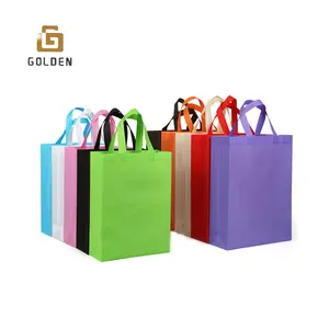 गोल्डन चीनी आपूर्तिकर्ता थोक इको फ्रेंडली गैर बुना कस्टम टोटे बैग सस्ते उपहार गैर बुना शॉपिंग बैग
