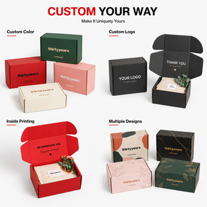 Wholesale All <b>Red</b> Matte Aircraft <b>Box</b> Custom Brand Text Printing Foldable Corrugated Paper Mailing <b>Box</b> Custom Size For Gift Set - Product Image 4