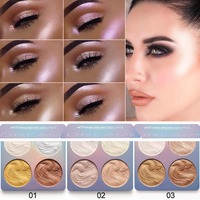 CmaaDu 4 couleurs éclaircir surligneur cuisson fard à paupières Palette réparation maquillage du visage poudre Contour Blush maquillage cosmétiques
