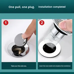 แกนป๊อปอัพป้องกันแมลงกันการรั่วซึมทำจากทองเหลืองสำหรับอ่างอาบน้ำในห้องน้ำที่ทันสมัยแบบกดตัวกรอง304กันแมลงป้องกันการอุดตันกันการรั่ว - Product Image 3