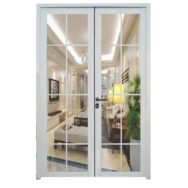 Puerta de entrada pivotante blanca personalizada, puertas frontales modernas de fabricante de casas