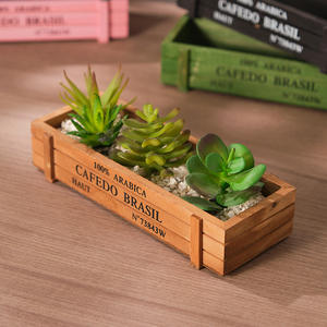 <span class=keywords><strong>Pot</strong></span> de fleurs rectangulaire en bois massif vintage, respirant et résistant <span class=keywords><strong>à</strong></span> la corrosion, pour plantes succulentes en <span class=keywords><strong>pot</strong></span> sur le bureau - Product Image 3
