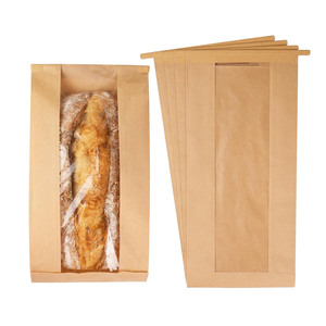 Bolsa de Papel Kraft Blanca para Alimentos Desechable, con Ventana y Cierre de Alambre, Ideal para Frutos Secos, Snacks, Chocolate, Panadería y <span class=keywords><strong>Pan</strong></span>, ¡Gran Venta! - Product Image 4