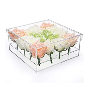 16 gaten clear acryl bewaard bloem display box met deksel