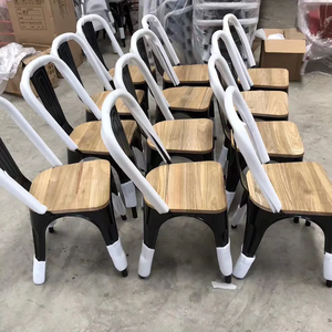 Silla de Comedor de Metal Industrial de Diseño Vintage para Restaurante, Apilable, de Madera y Metal, para Cafetería y <span class=keywords><strong>Bistro</strong></span> - Product Image 5