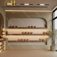 Meubles de magasin de bonbons tendance, design moderne, armoire en verre pour café, comptoir de boulangerie en bois sur mesure