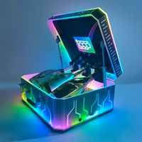 Valise de présentation de vin VIP portable en plastique à LED personnalisable et changeante de couleur pour 3 bouteilles – Présentoir glorificateur pour bars et soirées