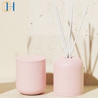 C & H Logo personnalisé gravé 10oz nordique en céramique vide gaufré bougeoir diffuseur de roseau