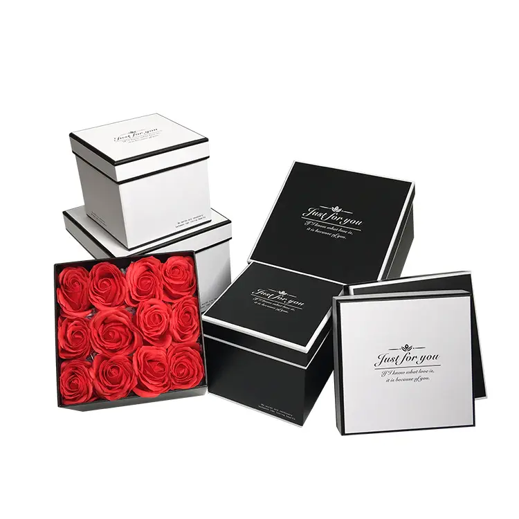 2019 Hot Sale square flower box paper box for fresh flower packaging