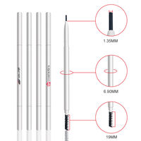Crayon à sourcils personnalisé avec logo privé, brosse intégrée, imperméable, végan, longue tenue, stylo à sourcils OEM ODM, vente en gros, faible MOQ