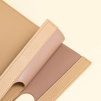 Maletín de Cuero PU Impermeable con Textura de Lichi de Gran Capacidad, Carpeta de Archivos Personalizada A4 con Logotipo