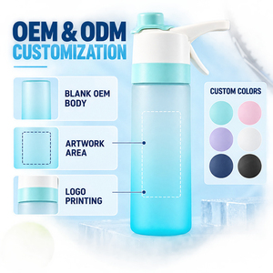 Bouteille d'eau sport en PC givré avec bouchon à boire directement, poignée intégrée et logo personnalisé OEM ODM - Product Image 4
