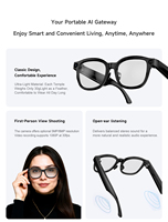 Lunettes de traduction linguistique en temps réel intelligentes AI pour les voyageurs d'affaires HG021