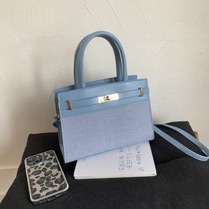 Summer New Arrival Single Strap Genuine Leather Lining Waterproof <b>Zip</b> Closure Retro-Colorblock Large Capacity Casual <b>Tote</b> - Product Image 2