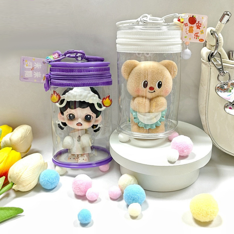 Transparent Waterproof Cylindrical Box Storage Figure
