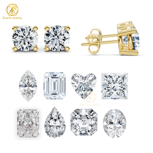 ต่างหูเพชร IGI Gia Certified HPHT CVD ผลิตในห้องปฏิบัติการ ทองคำแท้ 14k 18k แบบ 4 กรงเล็บ ต่างหูเพชรเพาะเลี้ยงในห้องปฏิบัติการ น้ำหนัก 1 2 3 กะรัต - Product Image 2