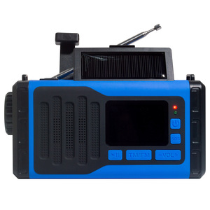 Radio d'urgence portable avec panneau solaire, manivelle, réception AM/FM, haut-parleur intégré, pour survie en extérieur - Product Image 1