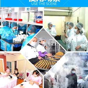 Casquette double côtelée bleue et blanche de 21 pouces en tissu non tissé respirant jetable pour la transformation alimentaire, les salles blanches, les usines et les laboratoires - Product Image 5