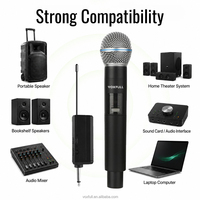 Microphone sans fil portable VOXFULL M58 2.4G, micro dynamique rechargeable avec récepteur enfichable pour haut-parleur karaoké