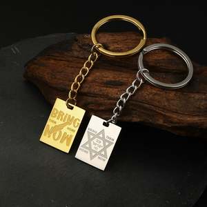 Portachiavi Myshape con Stella di David, Simbolo Chai, Esagramma, Gioielli Ebraici in Acciaio Inossidabile - Product Image 5