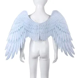 Bên cosplay thực tế trắng đen lông thiên thần cánh thiên thần cánh Halloween Giáng sinh trẻ em bên lễ hội Ăn mặc
