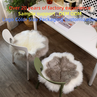 Coussin décoratif de luxe en peau de mouton, petit, rond, à motif floral, pour canapé, siège de voiture, chaise de maquillage