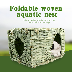 حصير عشب أرنب طبيعي للخنازير الغينية ، فراش الأرنب ، حصير منسوج من القش ، مفارش فراش الحيوانات الأليفة ، تبريد ألعاب التعشيش للنوم للهامستر - Product Image 4