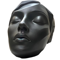 Statue faciale 3D à grande échelle faite à la main, sculpture de visage en métal en résine de conception abstraite Art déco personnalisée pour la décoration de jardin