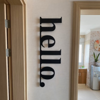 Décoration murale en fer forgé 'Hello' style rétro, logo de bienvenue au design moderne, couleur personnalisable, art déco gravé pour la maison