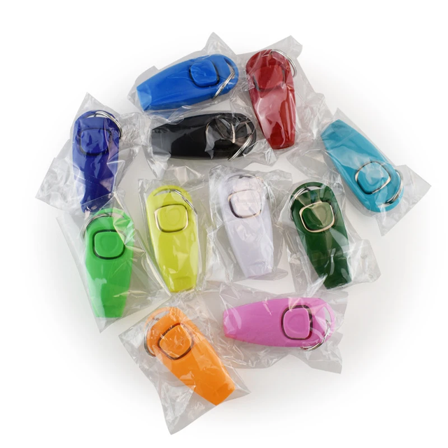 Wholesale Custom 2-in-1 Pet Multi-color Pet Training Whistle & Clicker Durable Lightweight Easy to Use Dog Training Clicker