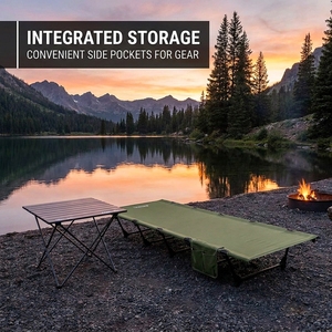 New Design Aluminum Folding Camping Bed Oxford Cloth Portable <b>Cot</b> Lightweight Low-Profile Outdoor Travel Hiking Self-Drive Low-p - Product Image 2
