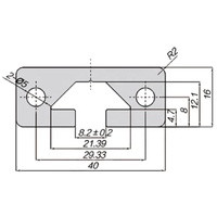 Profils d'extrusion en aluminium série 6000, profil à rainure en T simple 1640 - Idéal pour les rails de guidage linéaires et les glissières