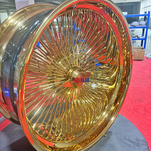 KELUN 브랜드 단조 림 18-26 인치 와이어 스포크 크롬 골드 와이어 휠 - Product Image 4