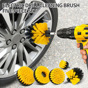 Ensemble de cinq brosses de nettoyage électriques jaunes de haute qualité <span class=keywords><strong>pour</strong></span> perceuses électriques Brosses de <span class=keywords><strong>polissage</strong></span> électriques - Product Image 3