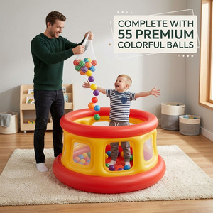 Château gonflable pour enfants Lexing LXWJ-49 avec fosse à balles, 55 balles, filet de sécurité, installation en 3 minutes, pompe à air, écologique, intérieur/extérieur - Product Image 3