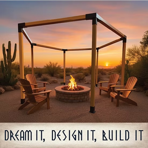 Pergola Hexagon Gazebo Support Kit 3-Way Heavy Duty Dome Corner Bracket Boiseries DIY Post Base Poutres en bois pour Patio Log Cabin - Product Image 3