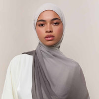 Nouveaux hijabs ombrés en modal, bords doublement cousus, tissu délicat en rayonne viscose, léger et respirant, écharpe châle à blocs de couleur