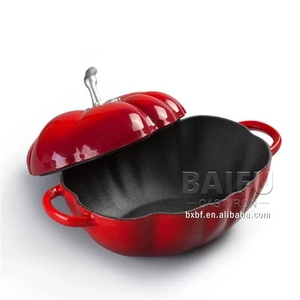 Casserole <span class=keywords><strong>en</strong></span> <span class=keywords><strong>fonte</strong></span> émaillée pour tomates, faitout à fond plat épaissi, pot à soupe avec couvercle - Product Image 2